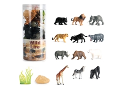 Ats-12 Piezas Mini Figuras De Animales Salvajes Juguetes De Animales Africanos Set Educativo Para Niños