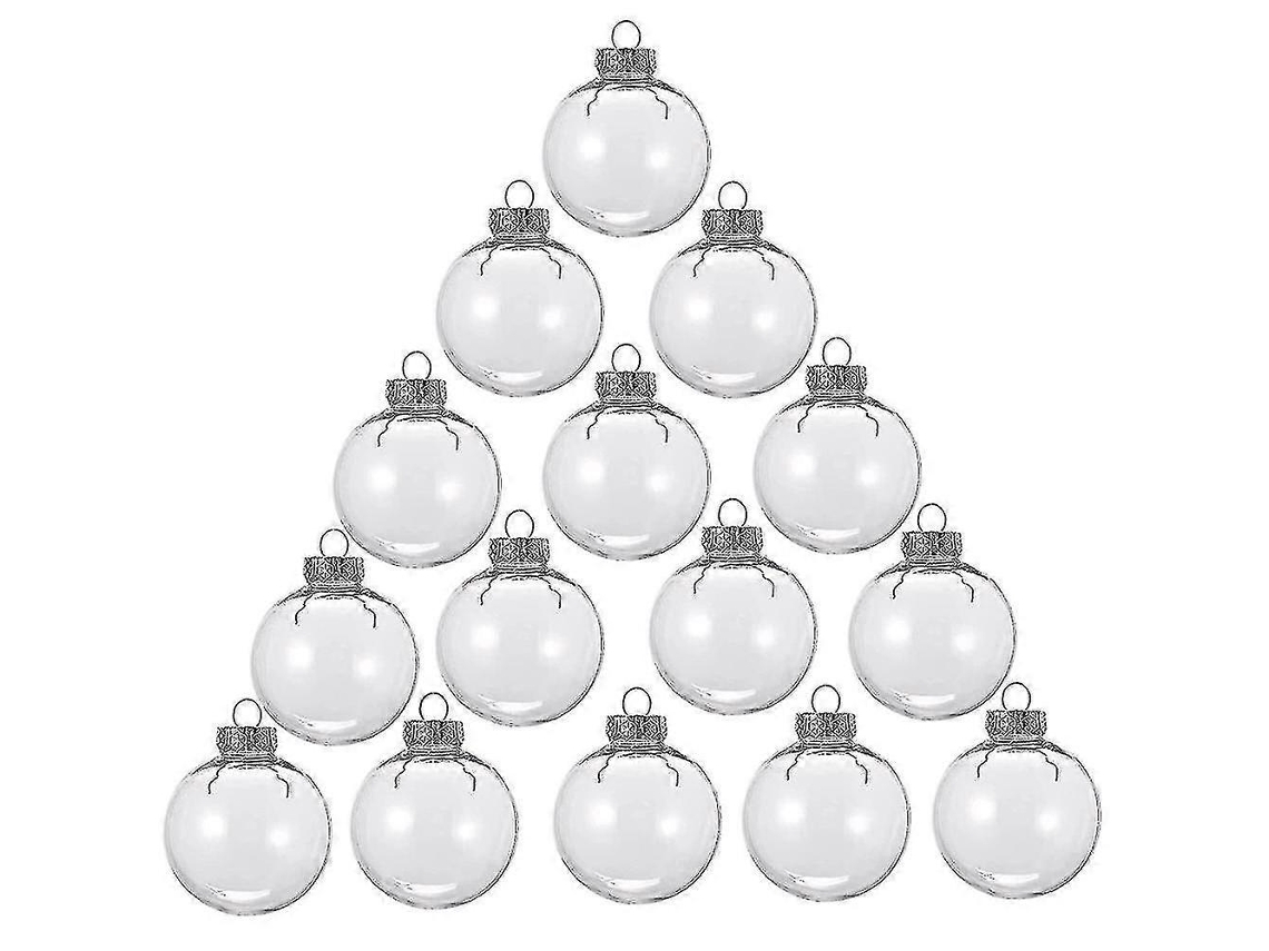 Juego de 15 bolas navideñas redondas y transparentes para rellenar y decorar tu árbol de Navidad. Hechas de plástico. Hengjian.