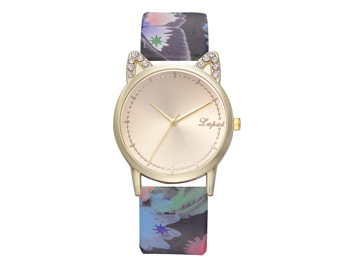 Reloj De Pulsera Para Mujer Lvpai P802 Con Correa De Aleación De Pu, Movimiento De Cuarzo Y Orejas De Gato - 1