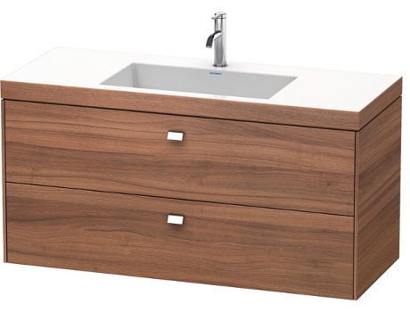 Lavamanos DURAVIT Brioso de 120,0x48,0 cm 2 cajones incl. hueco para sifón y delantal sin rebosadero con banco con agujero para grifo 1 agujero