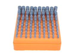 100 Piezas Cabeza De Esmeril Flintstone Rueda De Arena Abrasiva Corindón Cromado Mango 3mm Azul