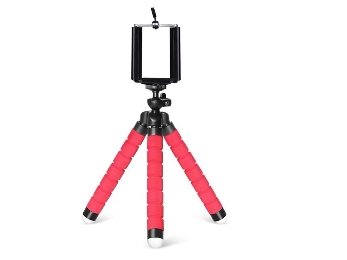 Mini trípode flexible Viewleaf para teléfono y cámara, monopié pulpo, rojo