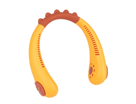 Ventilador de cuello portátil, ventilador personal recargable portátil para niños, mini ventilador de refrigeración sin aspas, color naranja BISBIS...