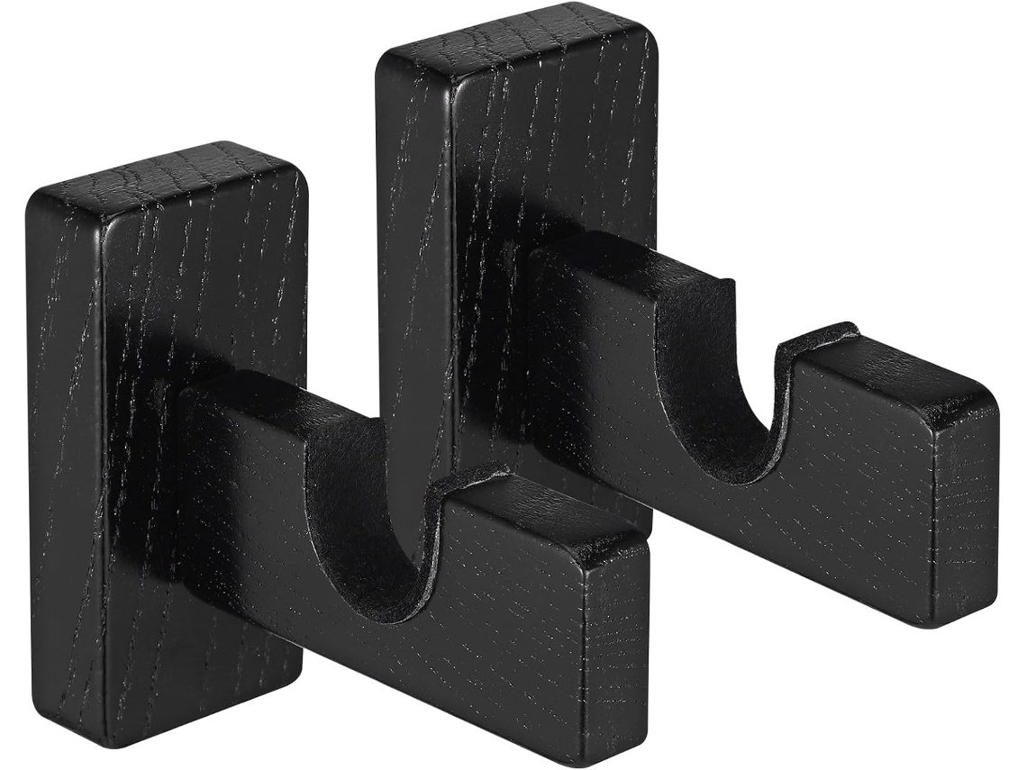 Soporte Pared Madera Resistente Palos Hockey Hielo Accesorio Almacenamiento Horizontal Equipo Montaje Negro