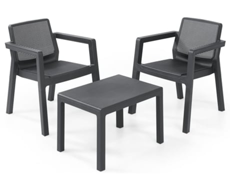 Conjunto de comedor de jardín KETER Gris Plástico