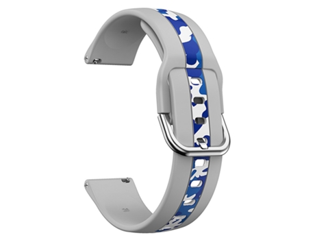 Correa de Silicona 20mm liberación rápida para Samsung Galaxy Watch 5 Pro 45mm/Watch 4 Classic 42mm/46mm - gris/camuflaje azul