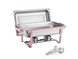 Set de 2 Calentadores de Alimentos Ultrasónicos Rosé Acero Inoxidable 7.5L para Buffets y Eventos Tekmaquinas