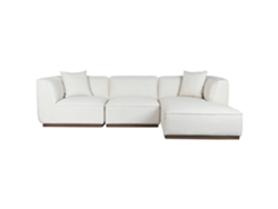 Sofa Madera De Hevea Poliester Crema 279x171x72cm
