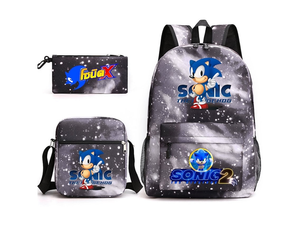Mochila escolar Sonic de tres piezas*