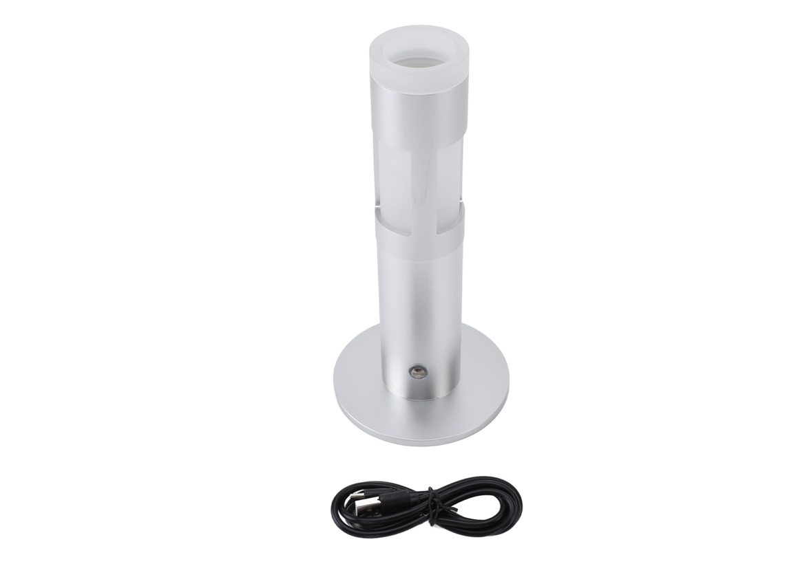 2026-lámpara De Mesa Vaso Recargable Inalámbrica Regulable Con Toque Led Para Dormitorio Sala De Estar Plata