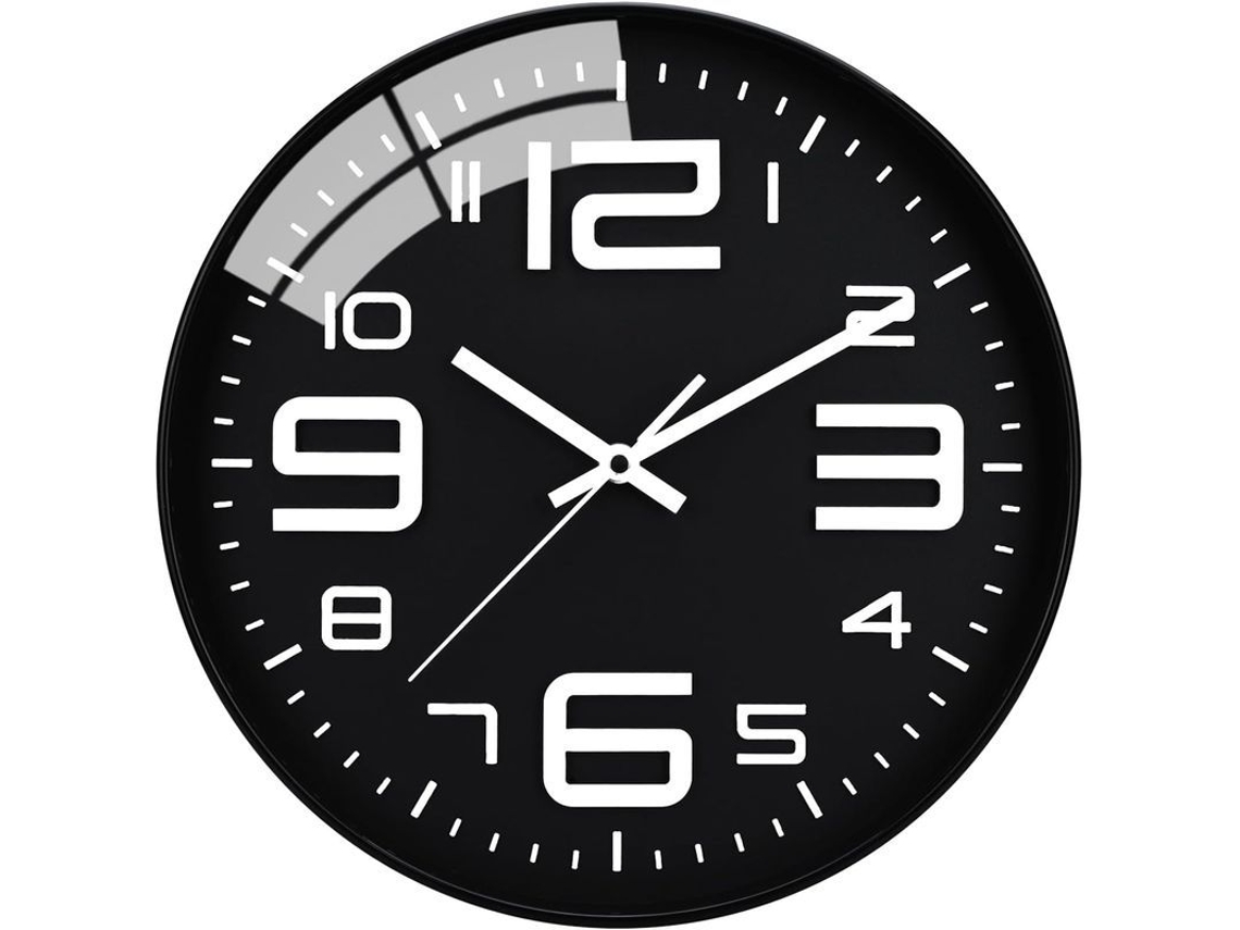 Reloj De Pared Silencioso De 30 Cm, De Cuarzo, Funciona Con Pilas, Estilo Moderno Para El Hogar, La Oficina Y La Escuela (negro).
