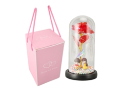 Rosa Roja Eterna Con Luces Led, Flor Preservada, Regalo Romántico De Cumpleaños Y Fiestas