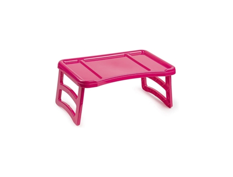 Bandeja Plegable de Plástico - Bandeja de Cama Portátil | Mesa Multiuso - Mesa Auxiliar para Salón Rosa