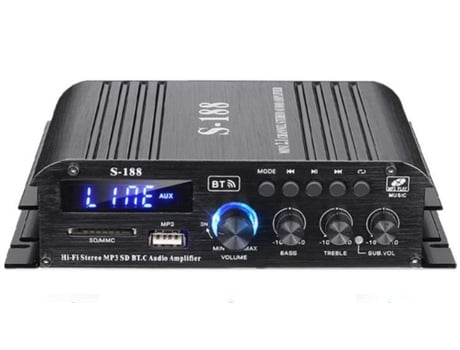 Amplificador 2.1 2X 40W + Subwoofer 1X 80W 12V/220V