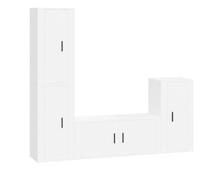 Conjunto 4 de muebles para TV VIDAXL madera contrachapada blanco