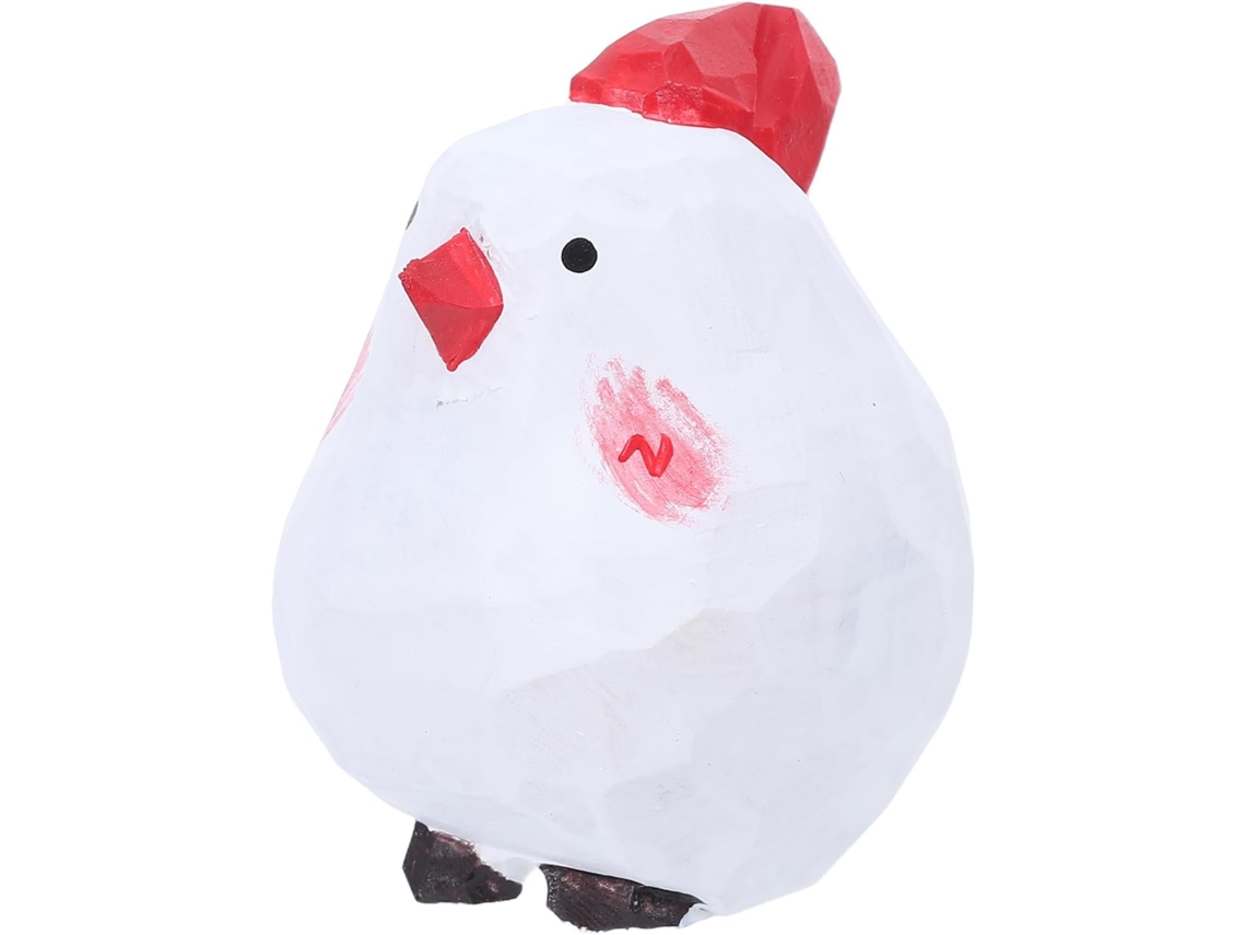 Figura Gallina Madera Tallada Decoración Rústica Hogar Estatua Miniatura Artesanal Adorno Campestre Oficina