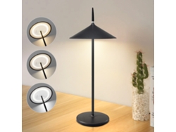 Lámpara de noche inalámbrica, paquete de 2 LED táctiles, negra, regulable, 1800 Mha, recargable por USB, LED integrado permanentemente, IP44 Nettlife