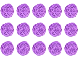 15 Bolas Ratán Moradas 5 Resistentes Desgaste Decoraciones Navideñas Creativas Bricolaje Colgar Manualidades