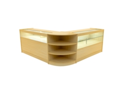 Estantería comercial Harmony | Color arce | B1500c1500lm60 | MDF y vidrio templado | Estantes y puertas Monstershop