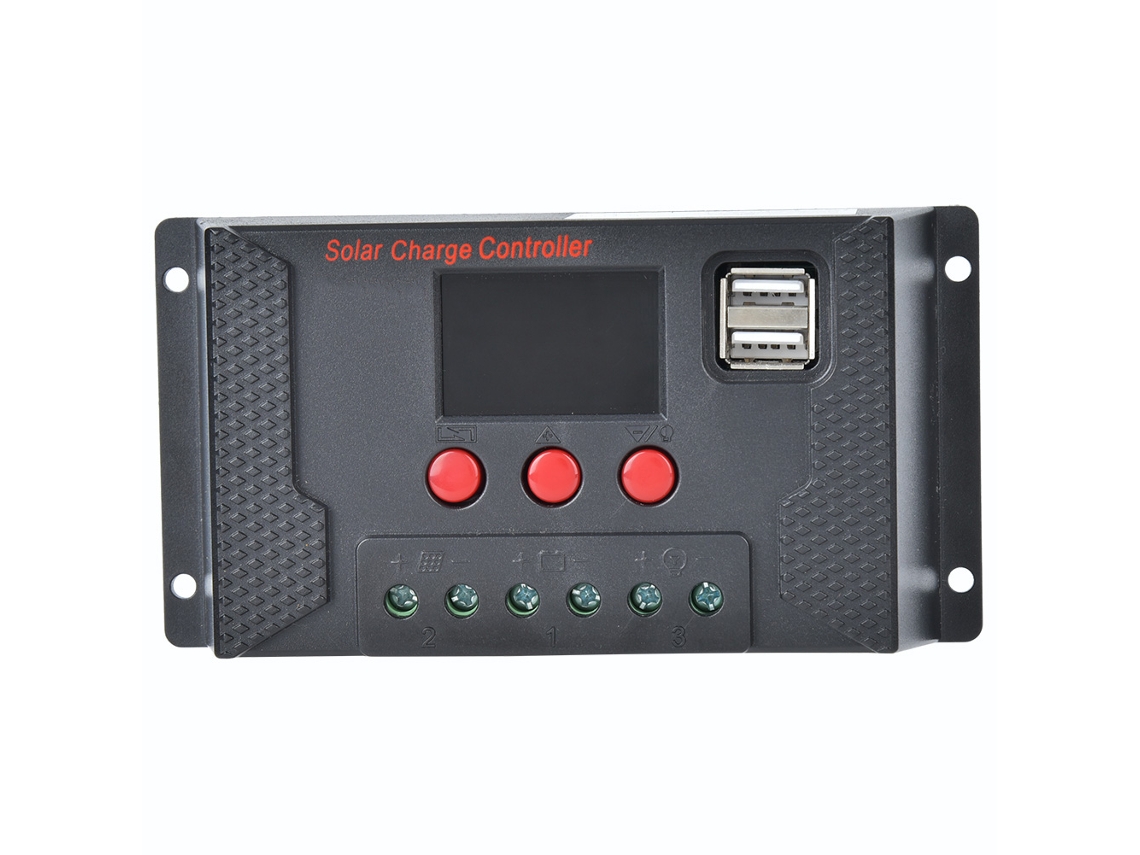 Controlador De Carga Solar Para Panel Fotovoltaico Sistema Cargador Batería De Litio 12v/24v 30a