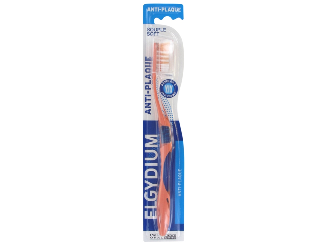 Cepillo de Dientes Suave Antiplaca Color: Naranja ELGYDIUM