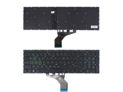 Teclado negro compatible con HP Pavilion 15 DA 250 255 G7 Gen7 (con panel lateral retroiluminado verde, compatible con Windows 8)
