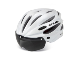 (color: Blanco) Casco De Bicicleta Con Visera Solar Y Gafas Protectoras.