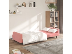 Sofá Cama De 2 Plazas Terciopelo Rosa