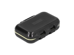 Caja de aparejos de pesca portátil e impermeable Anub con múltiples compartimentos para guardar señuelos, anzuelos y accesorios de pesca - Negra