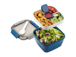 Envase para ensalada, con 3 compartimentos para aderezos y toppings NEVEANCE
