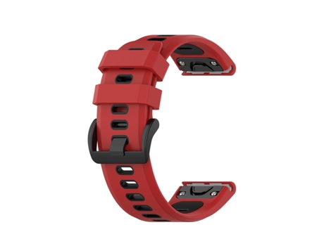 Pulsera Garmin Fenix 5/6 Silicona Negro / Rojo