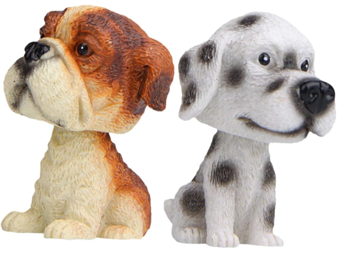 Juego De 2 Figuras De Perros Con Cabeza Oscilante, Adorno Para El Salpicadero Del Coche, Accesorio Para El Interior.