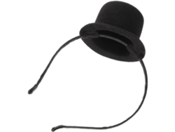 Diadema Nuobesty Mini Sombrero De Copa Negro Poliéster, Accesorio Cómodo Y Ligero