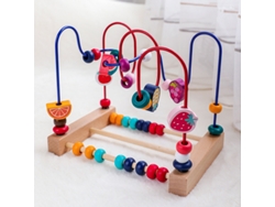 Laberinto Educativo De Cuentas De Madera Para Bebés Con Diseños De Frutas Que Mejora La Coordinación.