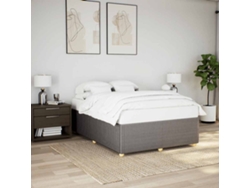 Cama Sin Colchón Tela Gris Taupe 140x190 Cm