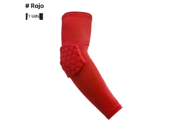 Manga de compresión para baloncesto, soporte para el codo, transpirable (rojo, 1XXL)
