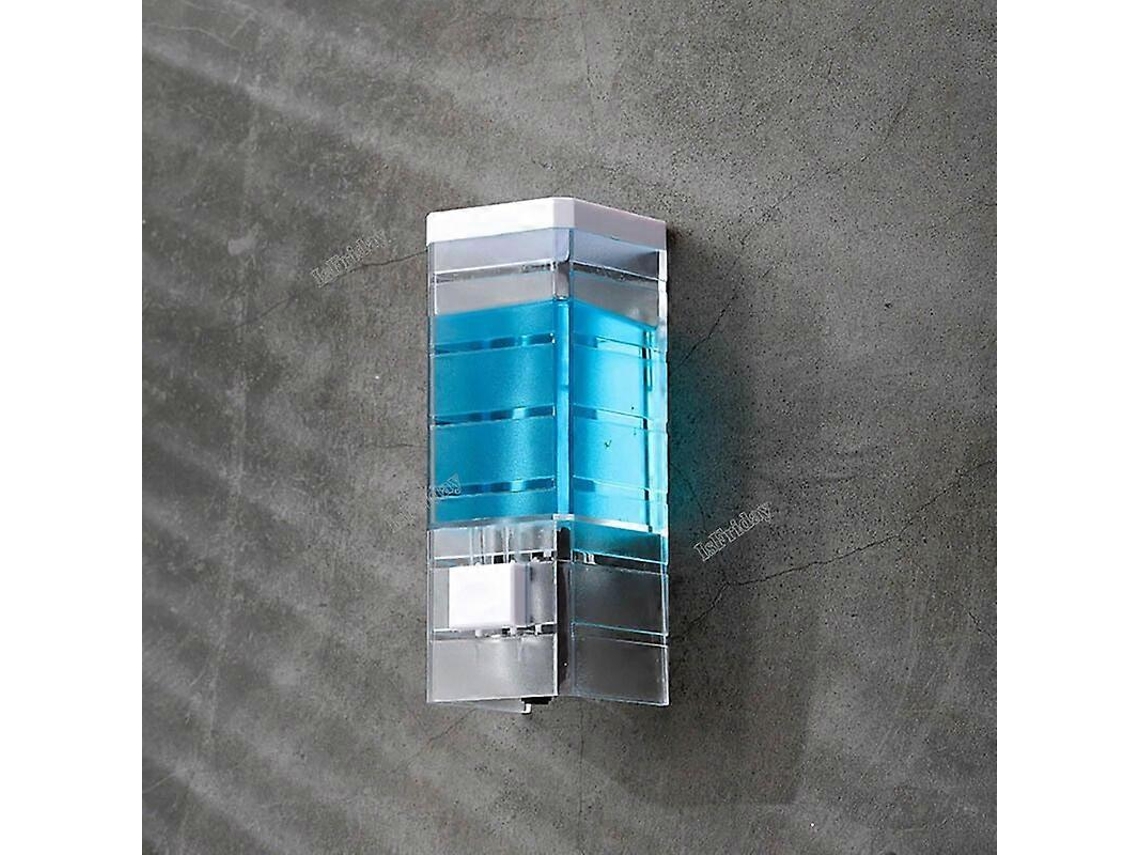 Dispensador de jabón manual Rosewell para baño, sin necesidad de taladrar, para colgar en la pared, con pasta desinfectante sin dejar rastro, botella transparente
