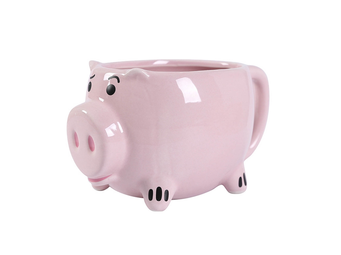 Bonita taza de café de cerámica de boca ancha con asa, color rosa, ideal para el hogar, la cafetería o la oficina.