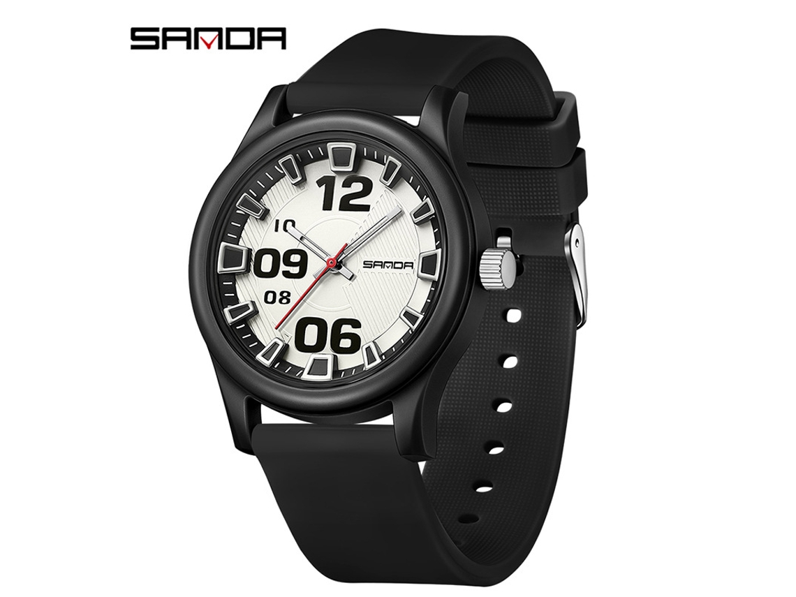 Reloj De Cuarzo Estilo Coreano Para Estudiantes (blanco Y Negro), Esfera 3d Creativa, Resistente Al Agua.