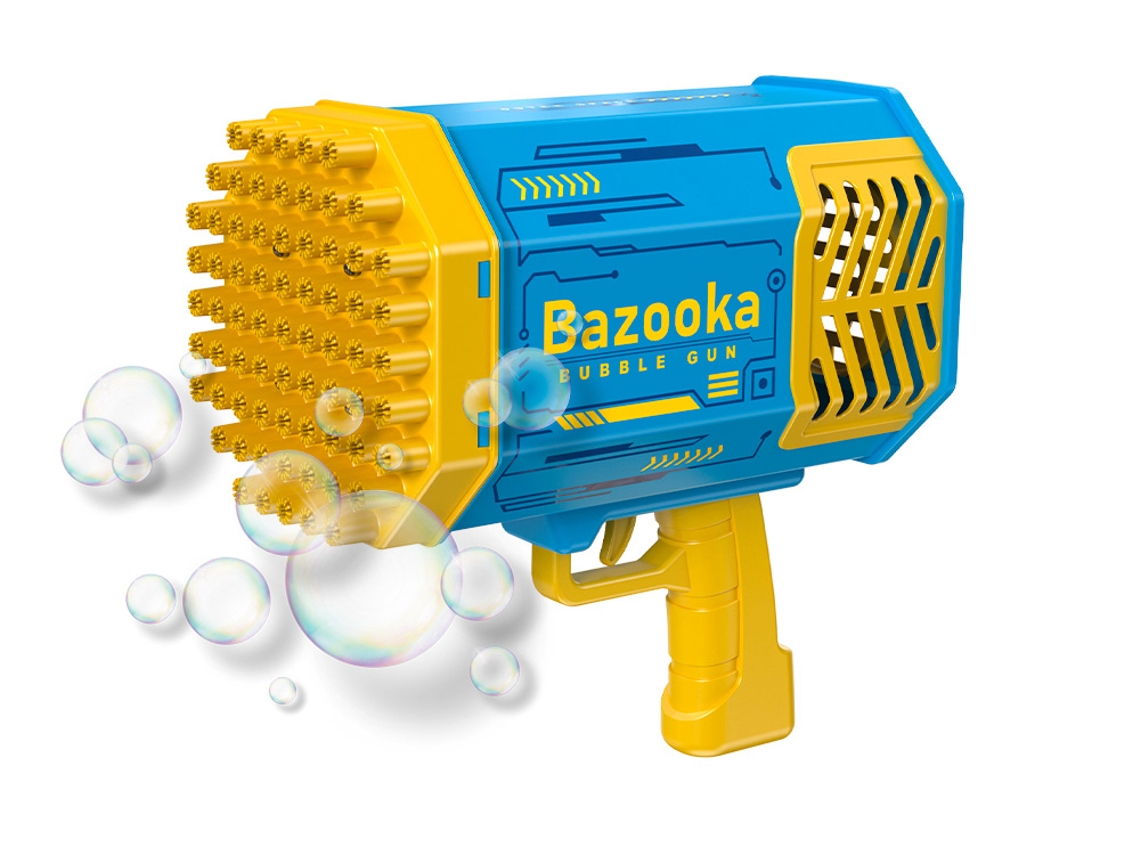Bazuca de burbujas LED de 69 orificios - modelo Bubble Gun Amarillo TECHKIDZ