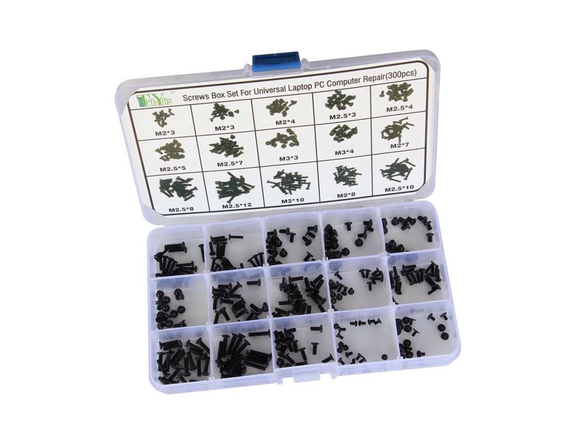 Kit Universal De Reparación Para Portátiles Y Ordenadores Con 300 Tornillos Y Estuche Resistente.