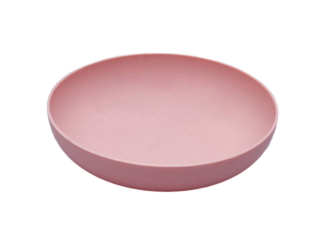 Plato llano de paja de trigo - Redondo - Rosa KOFIHETY