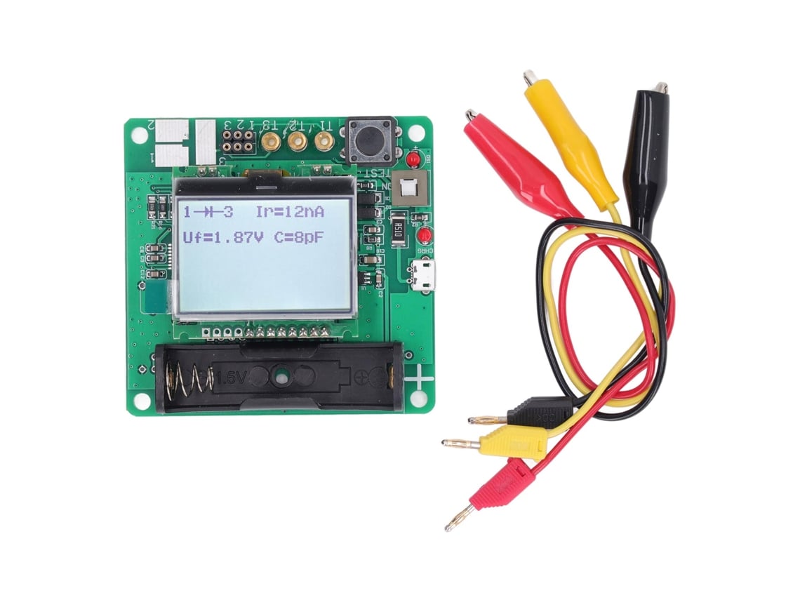 Testador De Transistores Com Lcd Medidor De Esr Indutância Capacitância Desligamento Automático Para Diy
