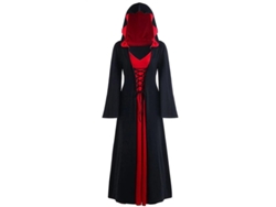 2026-vestido De Bruja Gótico Renacentista Medieval Para Halloween Mujer Con Mangas Largas Capucha Y Cordón