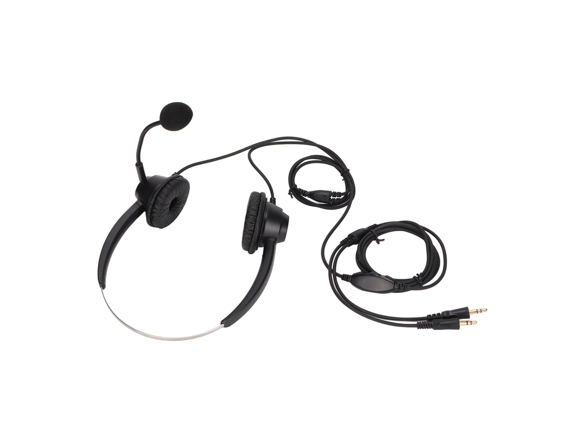 Auriculares binaurales con micrófono para PC, conector de 3,5 mm, ajuste de volumen, para atención al cliente y uso de oficina.
