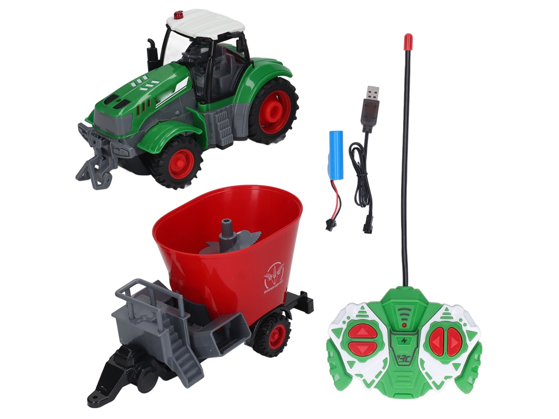 Tractor Teledirigido De 4 Canales, Vehículo Agrícola De Alta Simulación, Juguete Para Interiores Y Exteriores.