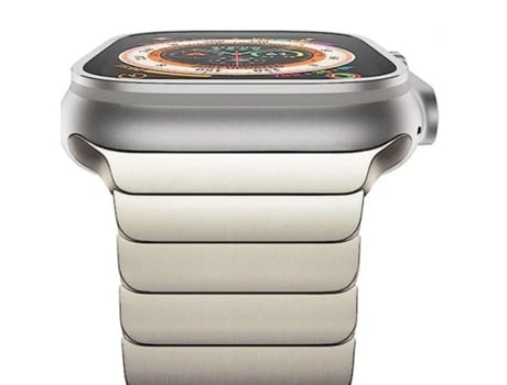 Pulsera De Titanio De Acero Inoxidable Para Apple Watch Series 6 44 Mm White