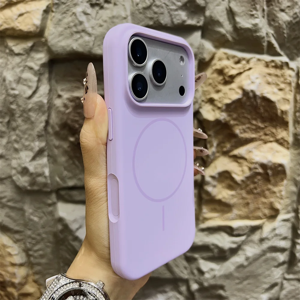(iphone 17 Pro, Morado) Funda Magnética Magsafe Para Teléfono, Fabricada En Silicona Líquida, Suave Al Tacto.