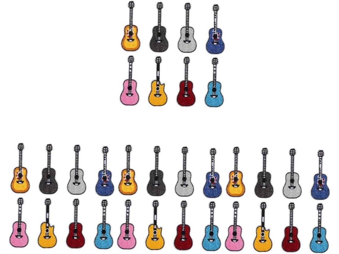 4 Juegos De Pegatinas De Tela Para Parches De Fundas De Guitarra, Pegatinas Para Coser En Chaquetas