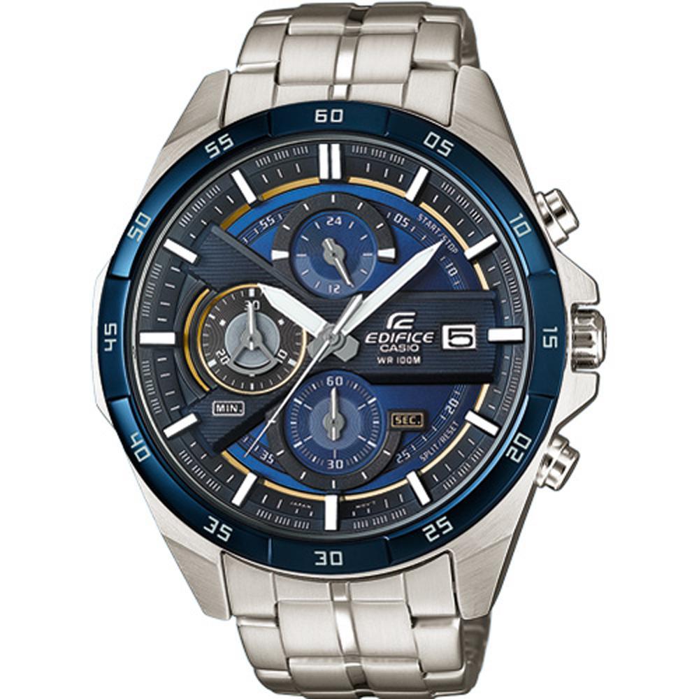 Reloj Casio Hombre plateado edifice en caja 10 bar azulnegro para con correa de acero inoxidable efr556db... efr556db2avuef